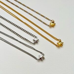 Magnetic star clasp silver or gold necklace